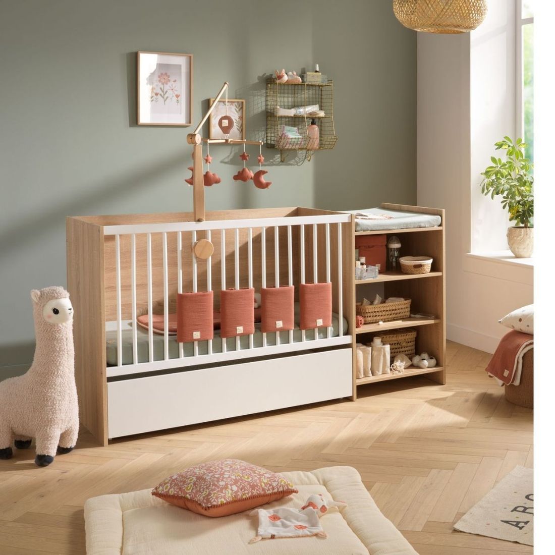Lit combiné évolutif Up chêne doré (60 x 120 cm) (Baby Price) - Image 1