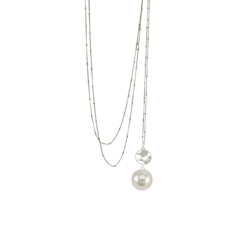 Bijou de grossesse bola avec chaîne - terre argent (Babireva) - Image 2