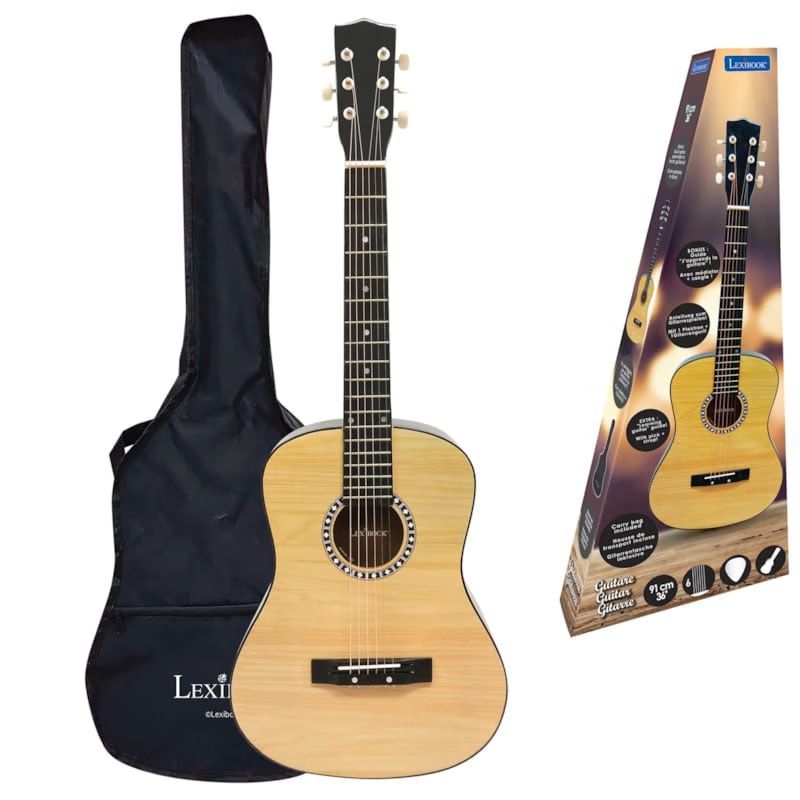 Guitare acoustique en bois avec housse de transport (Lexibook) - Image 1
