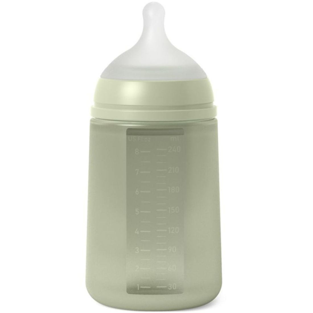 Biberon silicone débit moyen colour essence vert (240 ml) (Suavinex) - Image 1