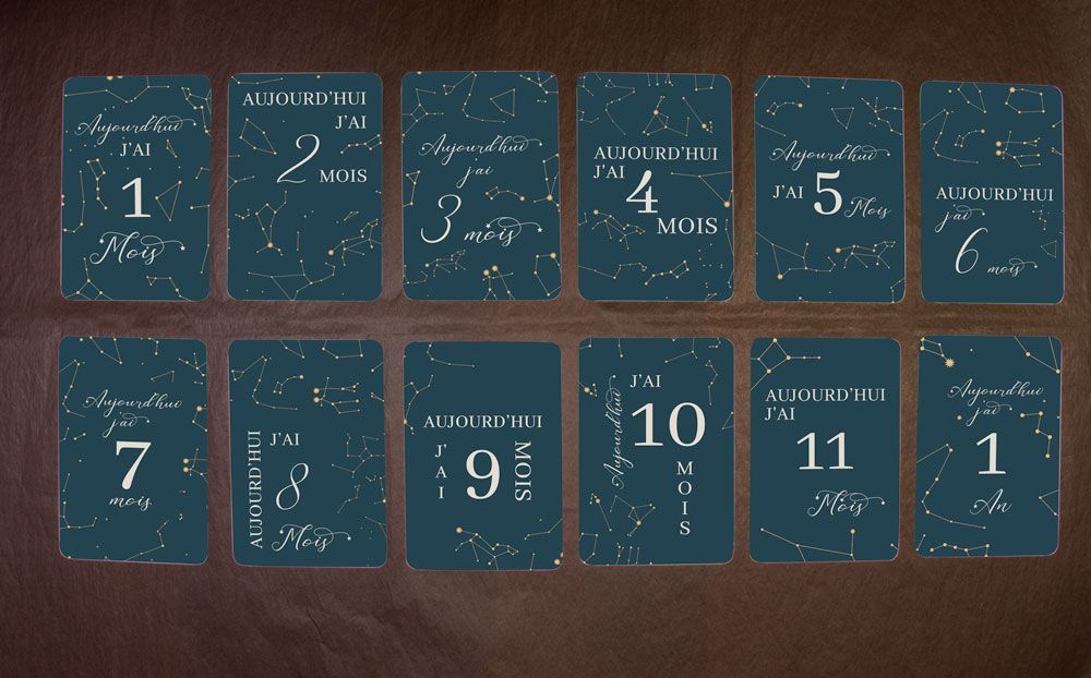 Cartes étapes bébé Constellations (Le Faire-Part Français) - Image 1