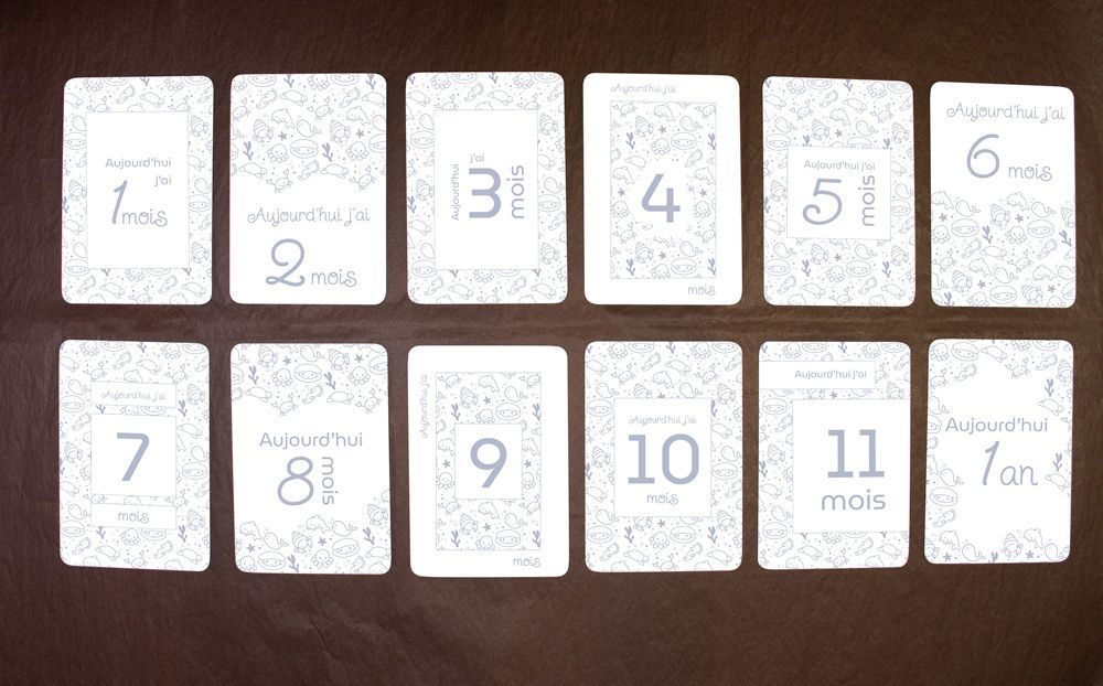 Cartes étapes bébé Sous l'océan (Le Faire-Part Français) - Image 1