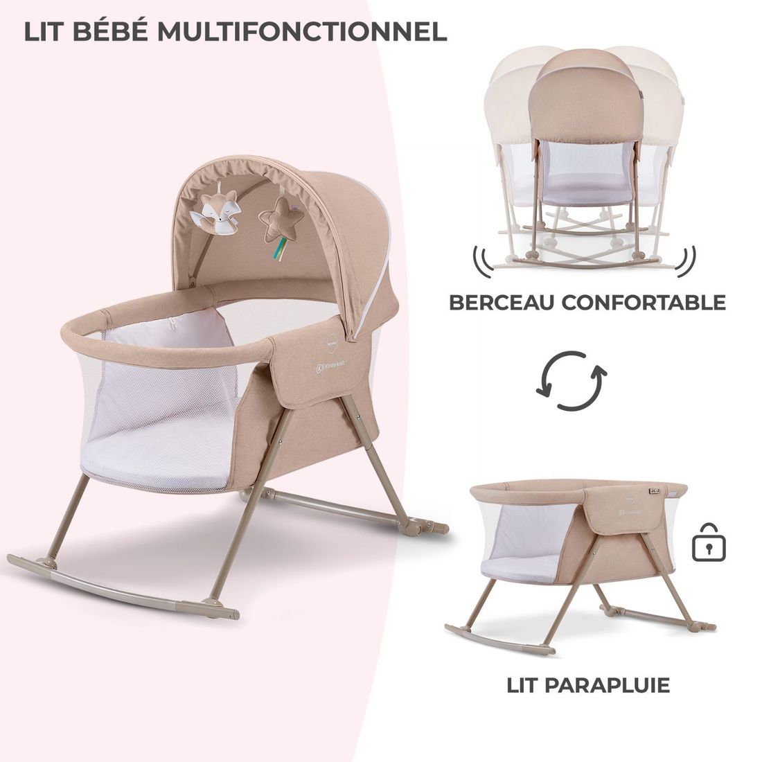 Berceau bébé Lovi Beige (Kinderkraft) - Image 1