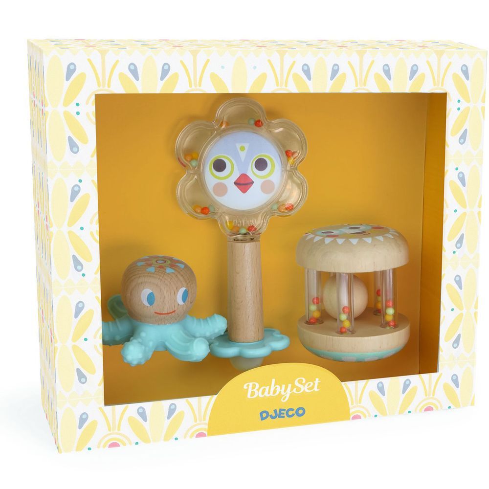 Coffret cadeau 3 jouets d'activités Baby Blanc Kit (Djeco) - Image 1
