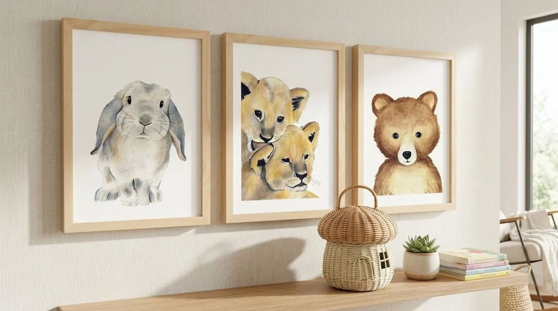 Affiche ourson aquarelle Jack, Poster animal pour chambre bébé et enfant (Les Aquarelles de Marlène) - Image 3