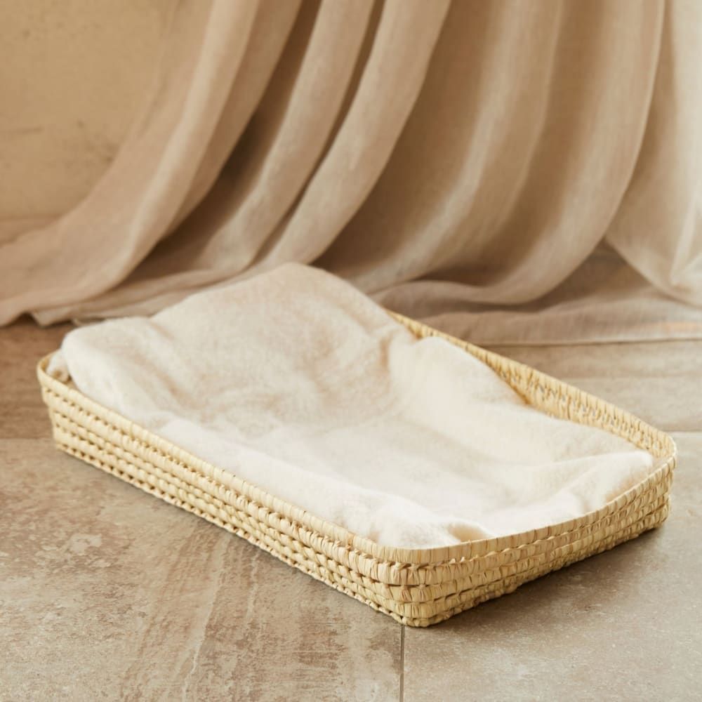 Panier à langer osier rectangle osier naturel 75 x 45 (Home Maison) - Image 1