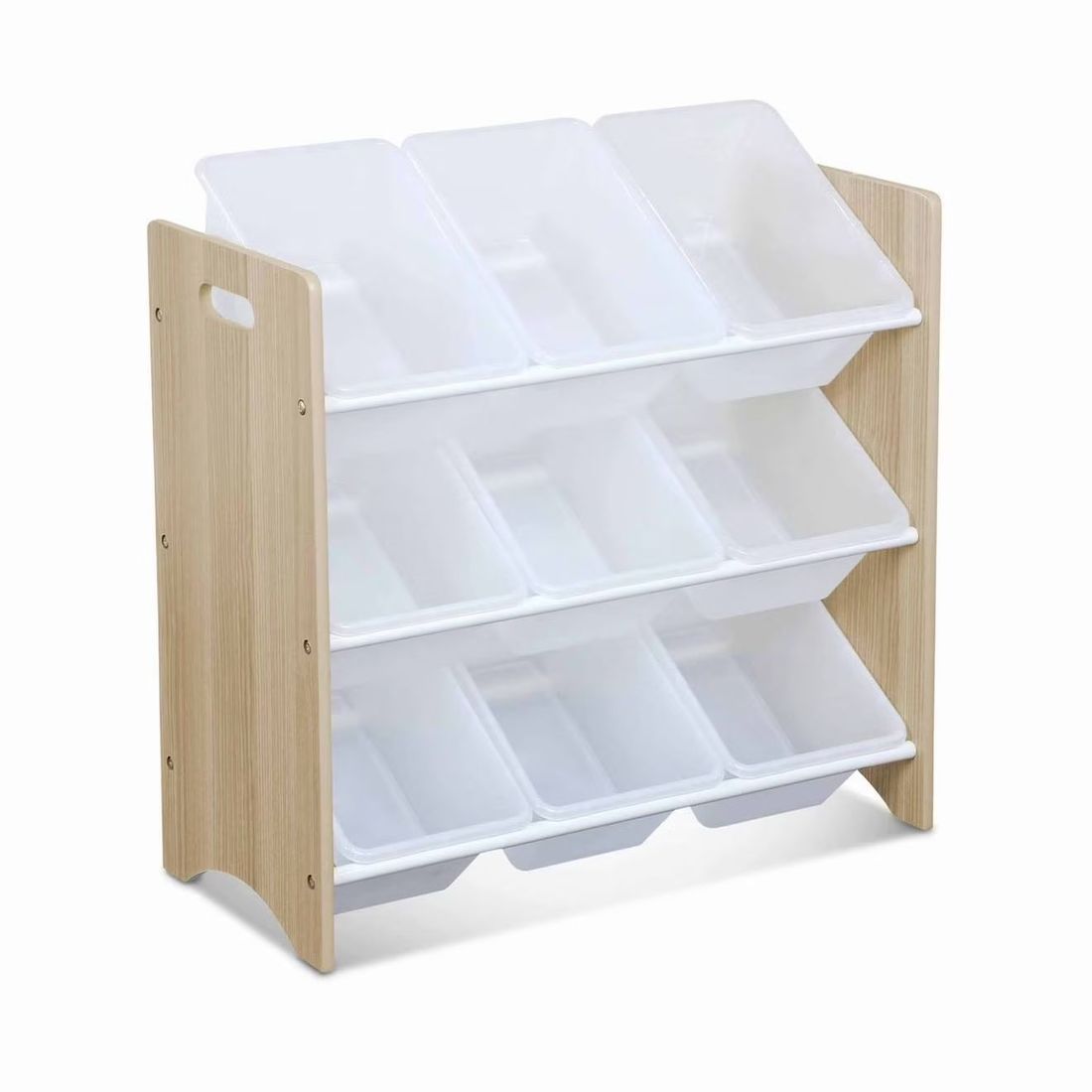 Meuble De Rangement Pour Enfant Avec 9 Casiers - Tobias - Mdf Décor Bois Naturel, 64x29.5x60cm Naturel (sweeek) - Image 1