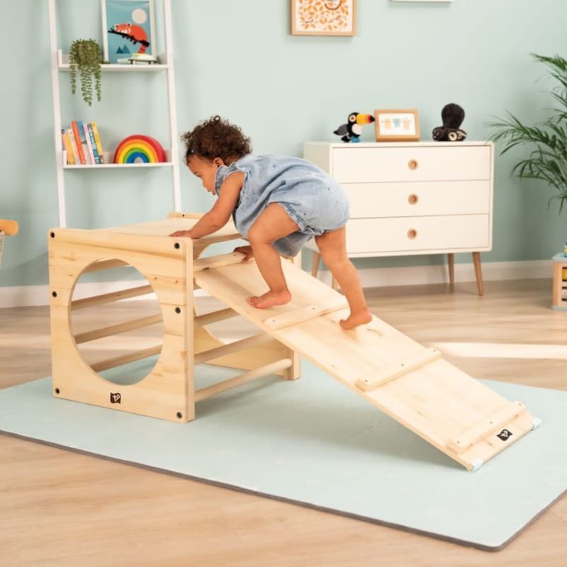 Pont-toboggan montessori en bois fsc® pour enfant dès 1 an (Active Tots) - Image 2