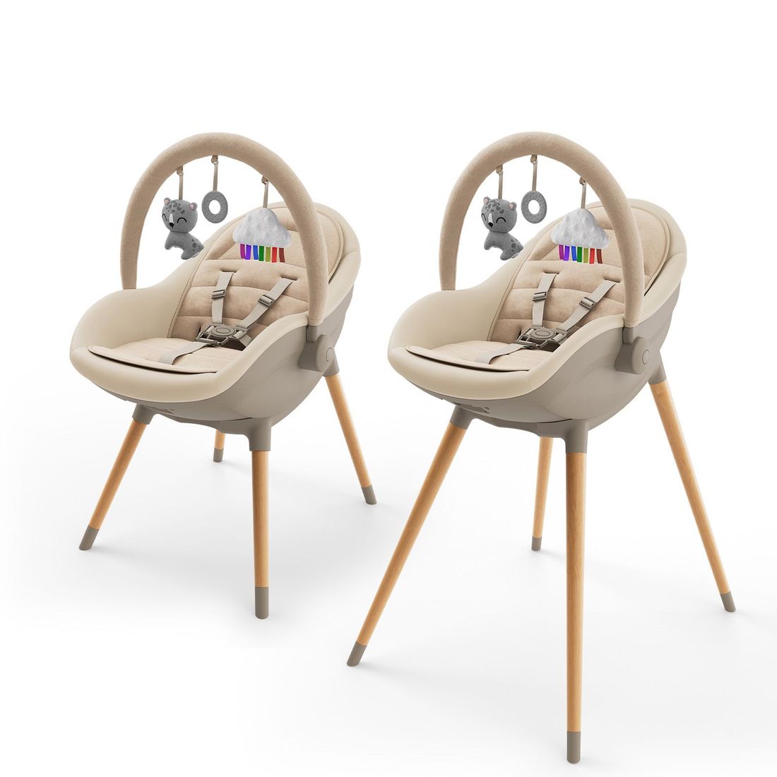 Chaise haute FINI UP 2 en 1 beige (Kinderkraft) - Image 3