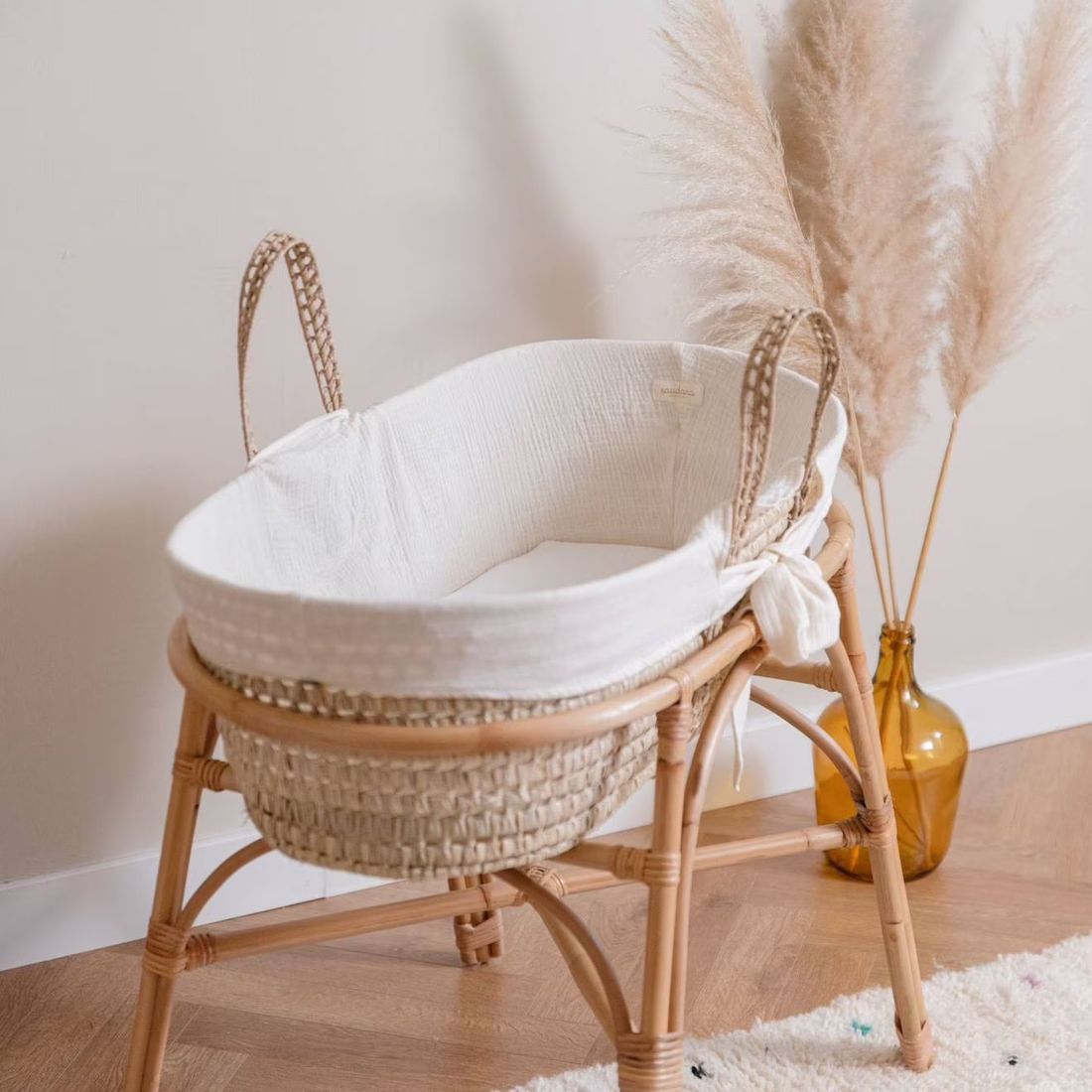 Pied De Couffin En Rotin, Pour Couffin 70x30cm Naturel (Saudara) - Image 3