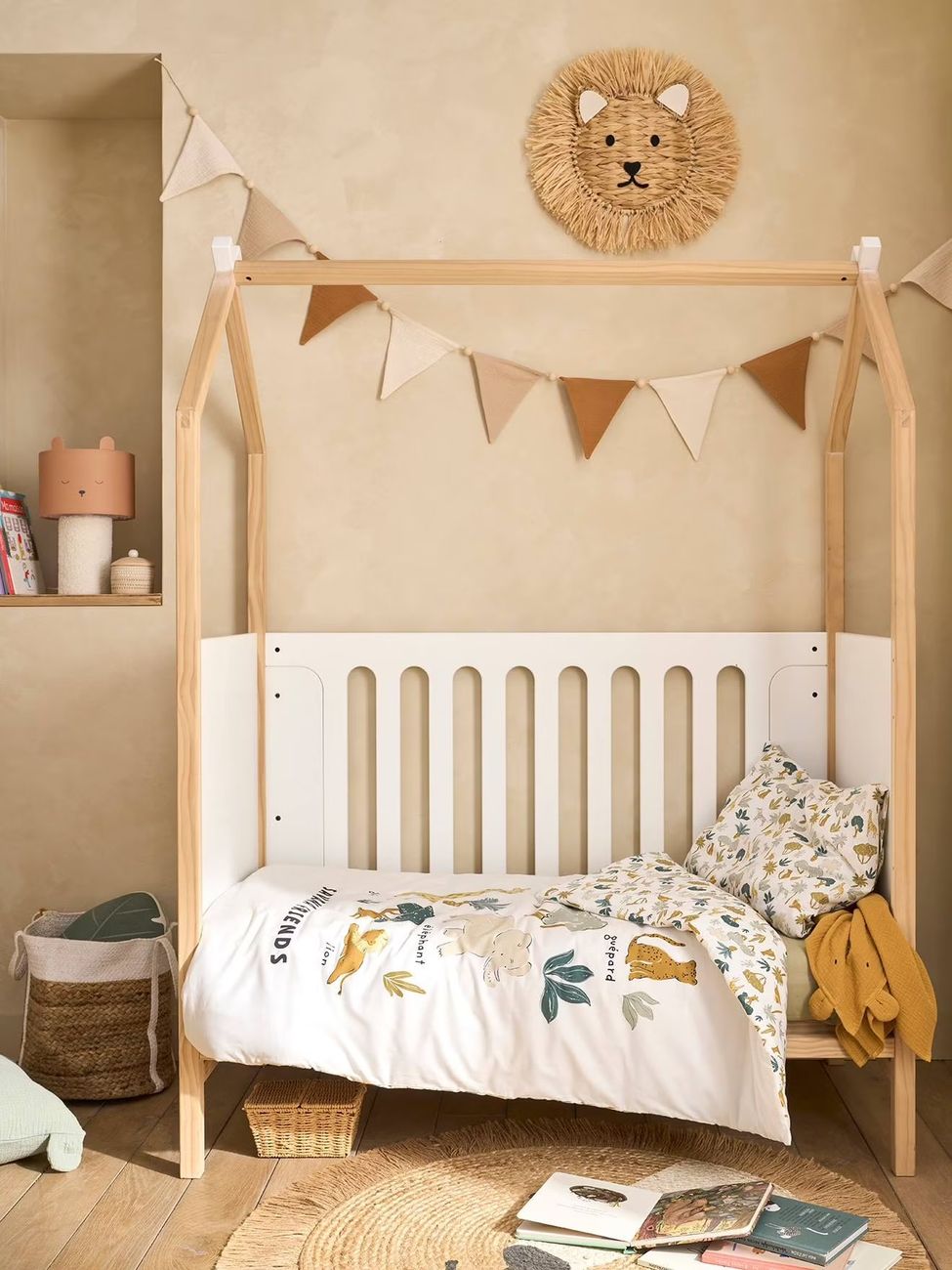 Lit bébé cabane coconut transformable banquette blanc (Vertbaudet) - Image 1