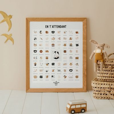 Affiche En t’attendant Originale claire Maman et Papa (40x50 cm) (Les Petites Dates) - Image 3