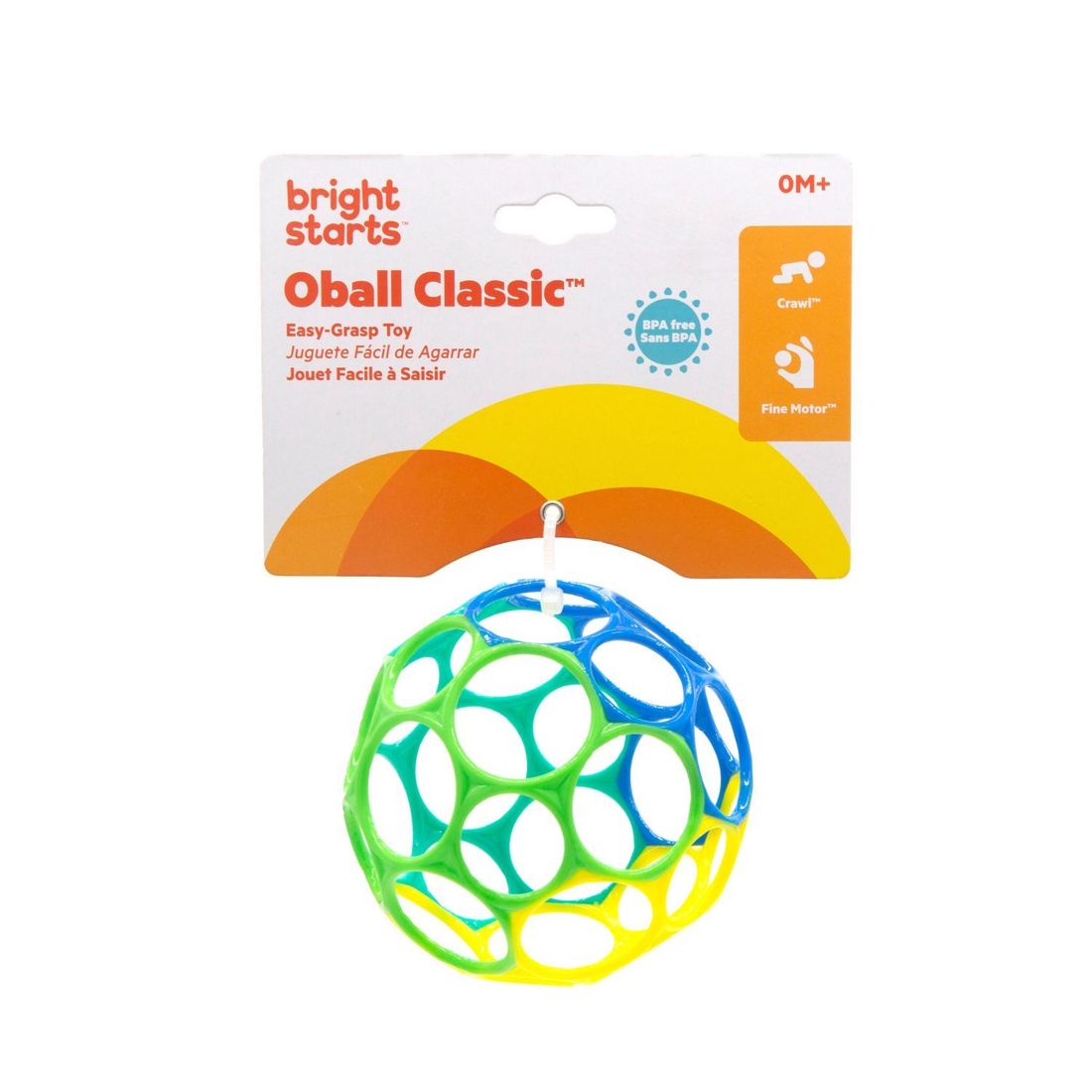 Balle hochet souple bleu et vert (Oball) - Image 4