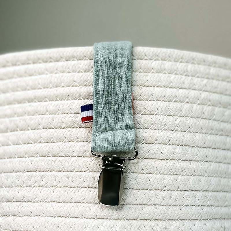 Attache tétine en coton bio teddy vert (Papate) - Image 1