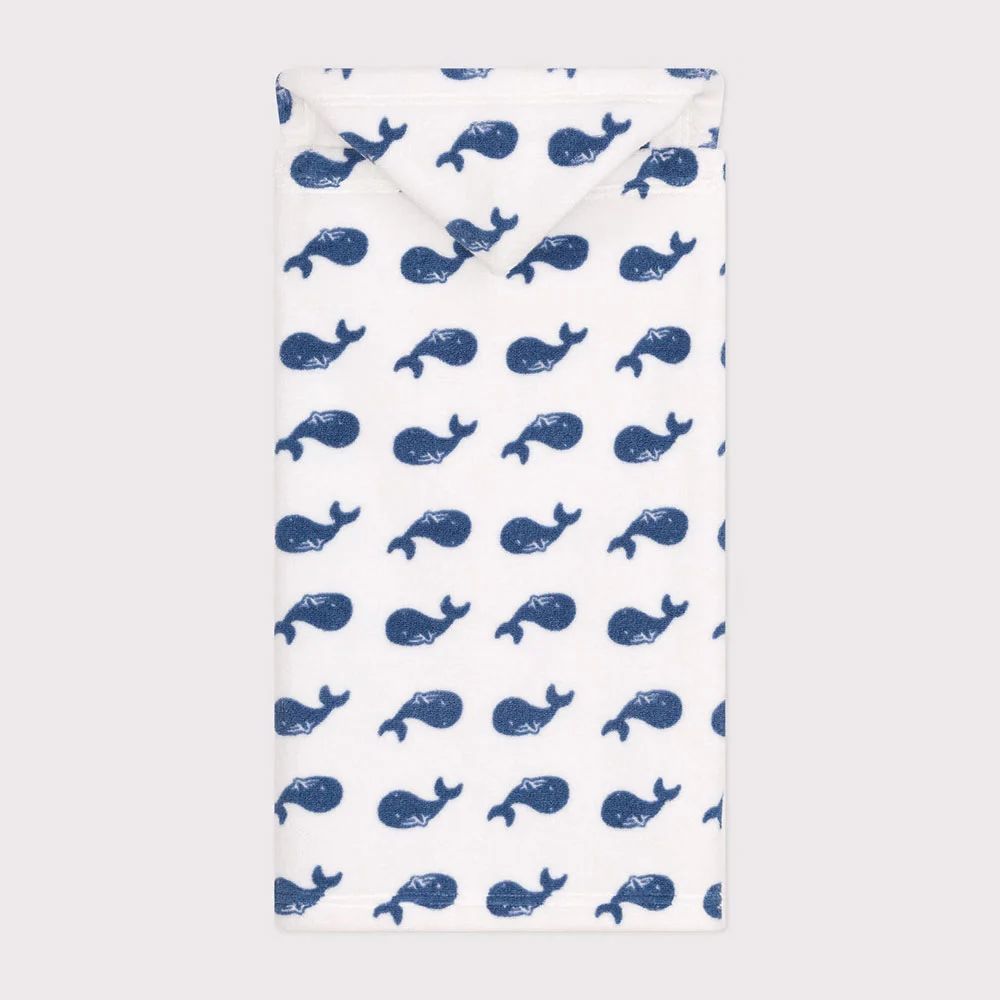 Cape de bain en éponge imprimé baleine (Petit Bateau) - Image 1