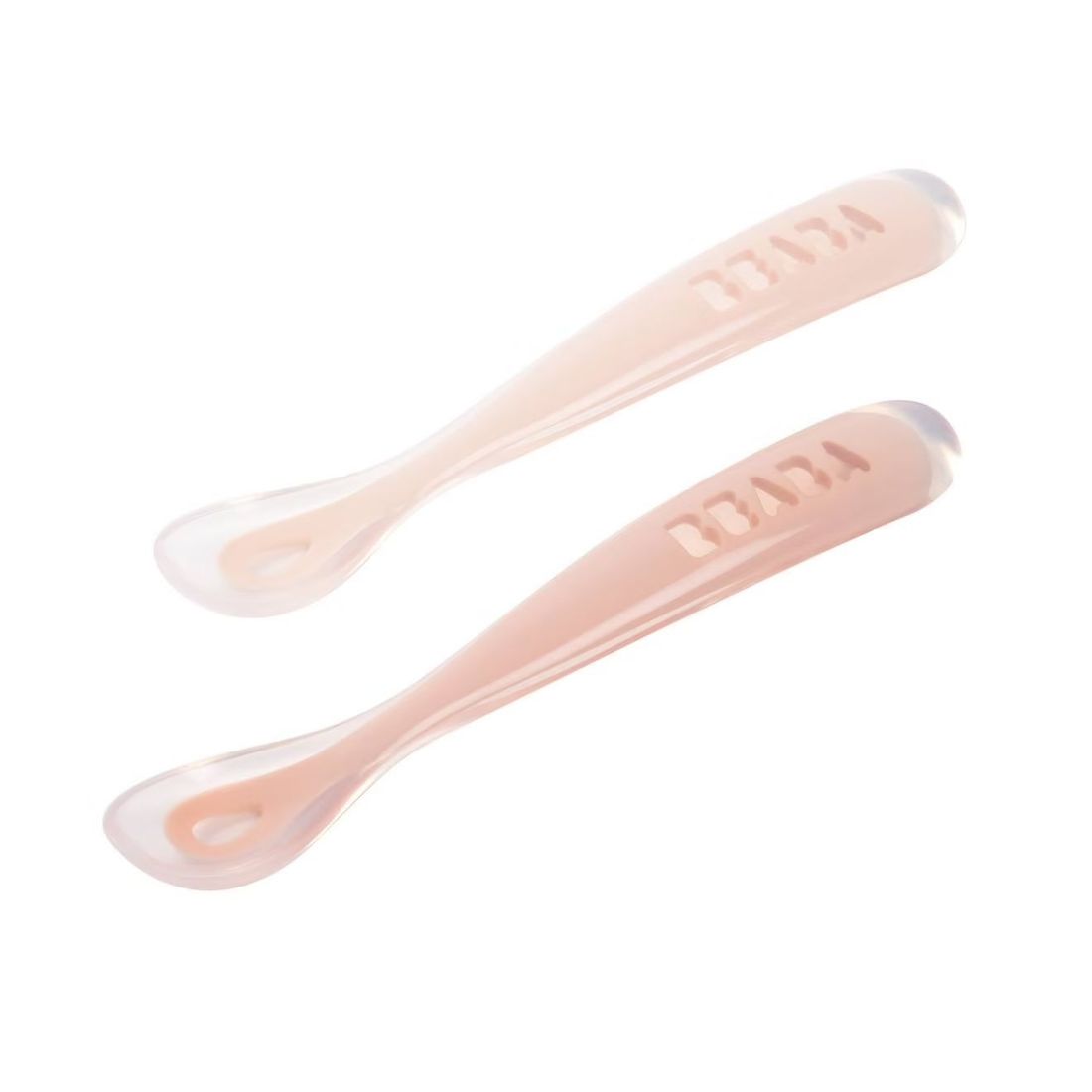 Lot 2 Cuillères 1er Âge Silicone Avec Boite De Transport Naturel (Béaba) - Image 1