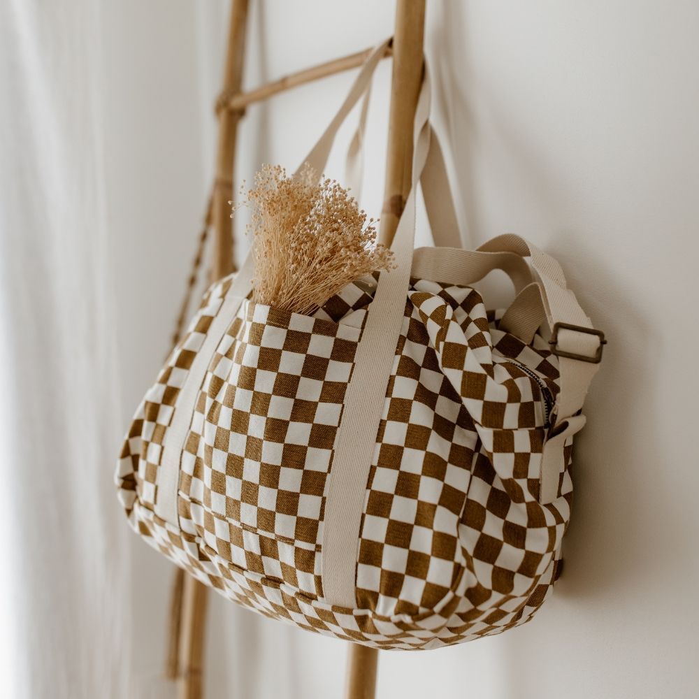 Sac à langer Raphaël damier caramel (Rose in April) - Image 5