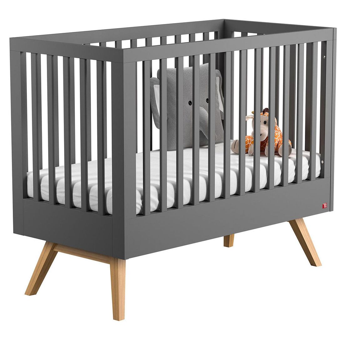 Lit Bébé Evolutif Nature Gris - 70 x 140 cm (Vox Meubles) - Image 1