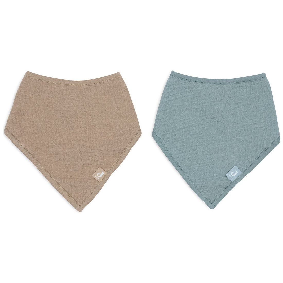 Lot de 2 bavoirs bandana gaze de coton Sea Green-Biscuit (Jollein) - Image 3