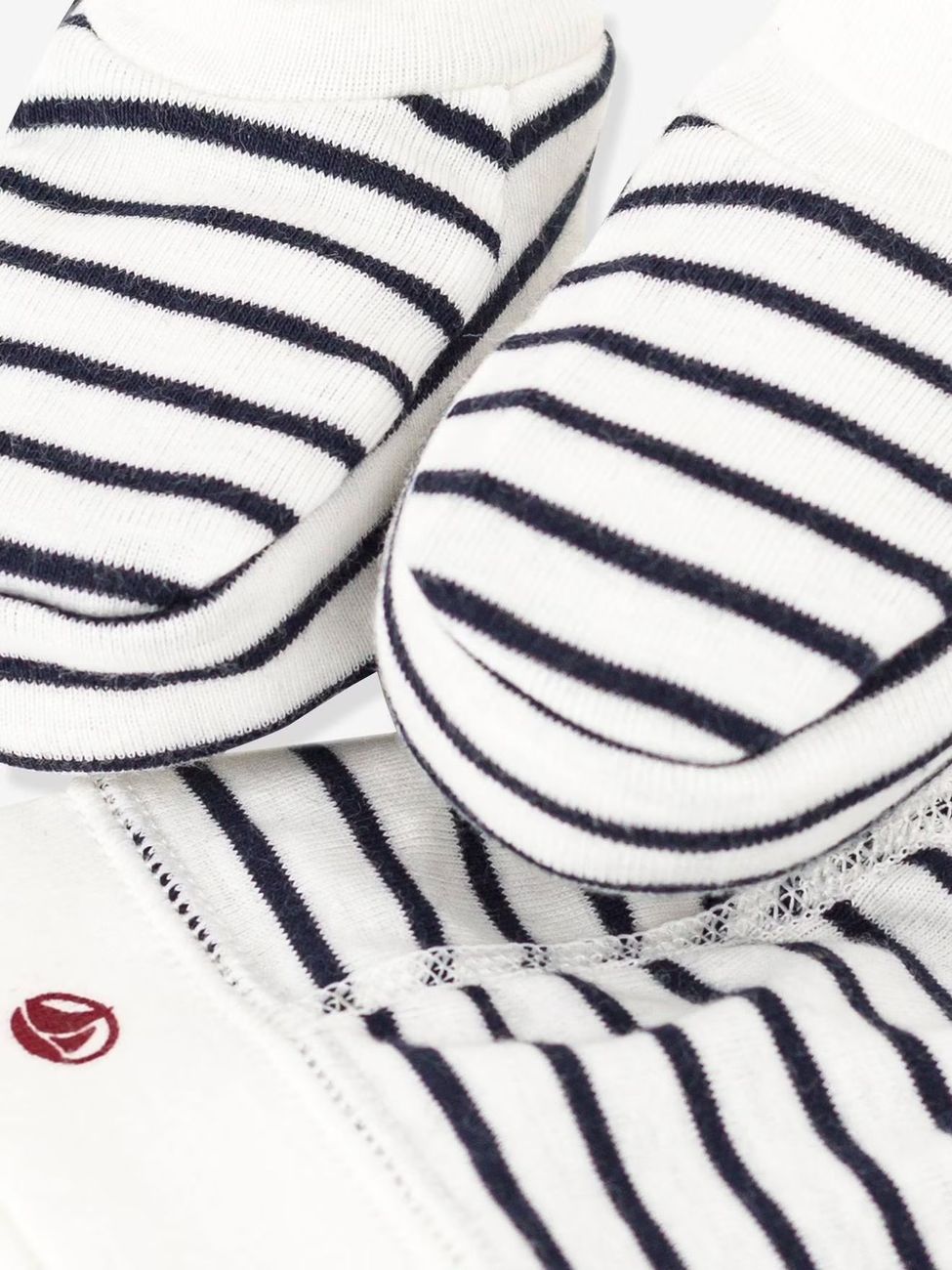 Lot bonnet et chaussons bébé mixte blanc (Petit Bateau) - Image 1