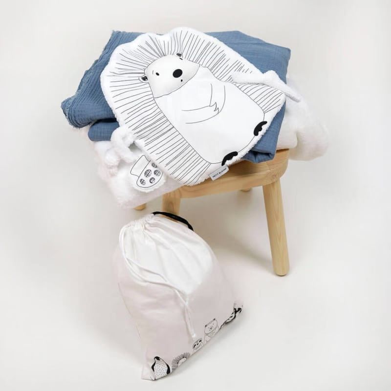 Doudou noir et blanc hérisson (Petit Bloom) - Image 1