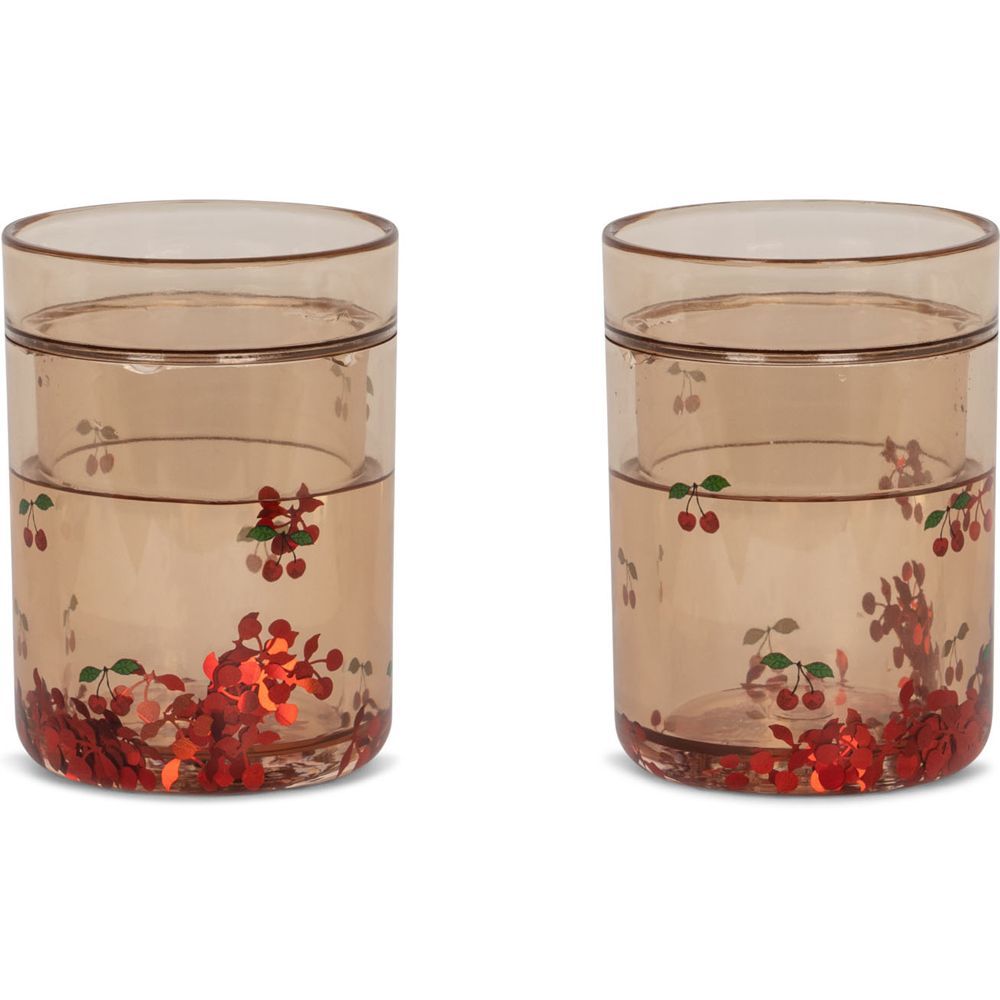 Lot de 2 gobelets à paillettes Cherry (Konges Slojd) - Image 1