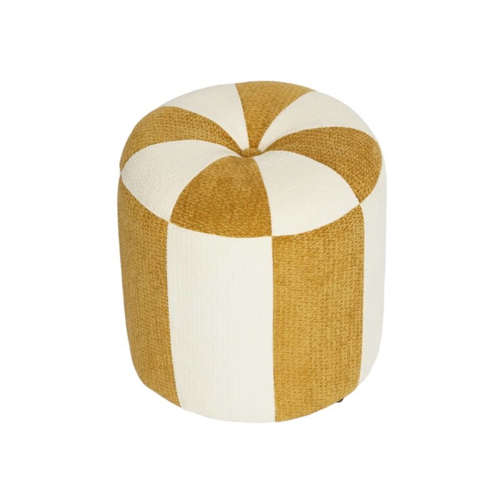 Pouf enfant tissu chenille thème cirque jaune (sweeek) - Couverture