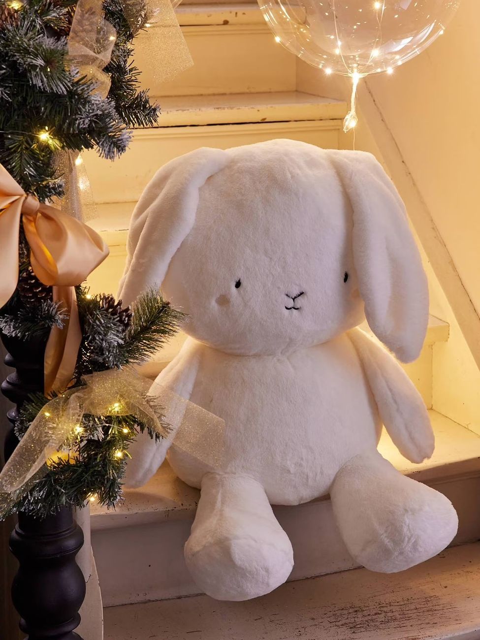 Peluche géante lapin 63 cm blanc (Vertbaudet) - Couverture
