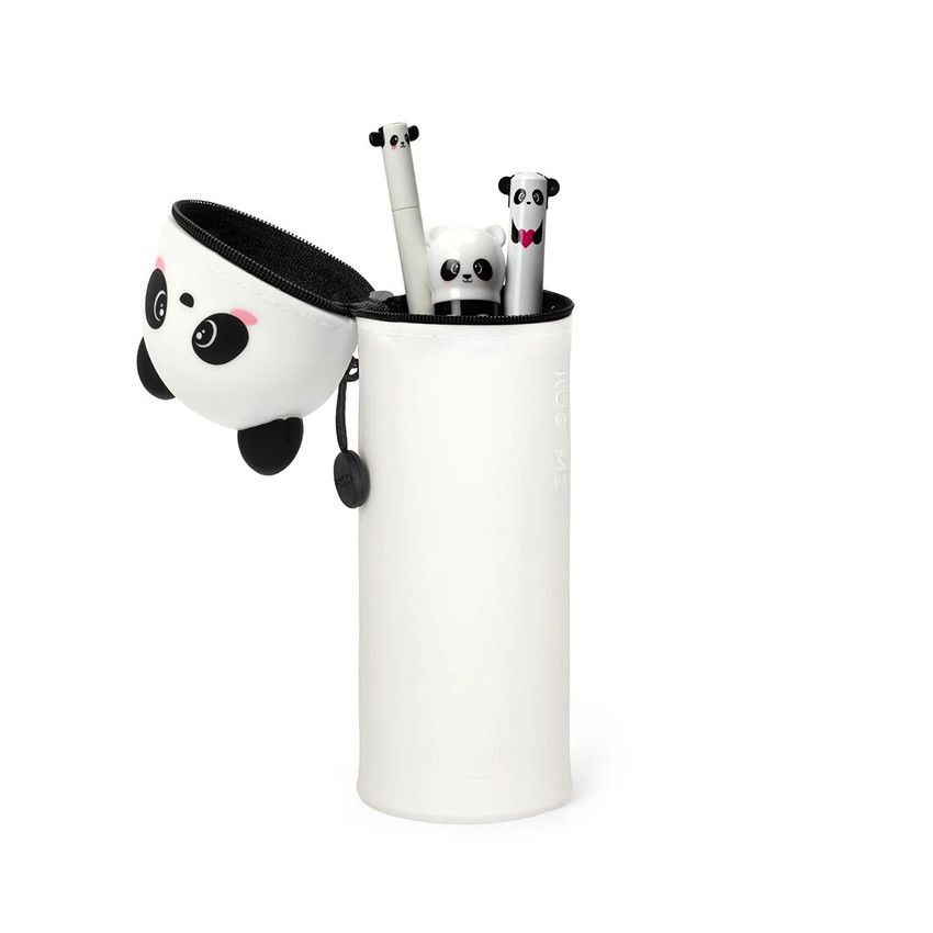 Trousse 2 en 1 en silicone Kawaii Panda - Blanc (LEGAMI) - Image 2