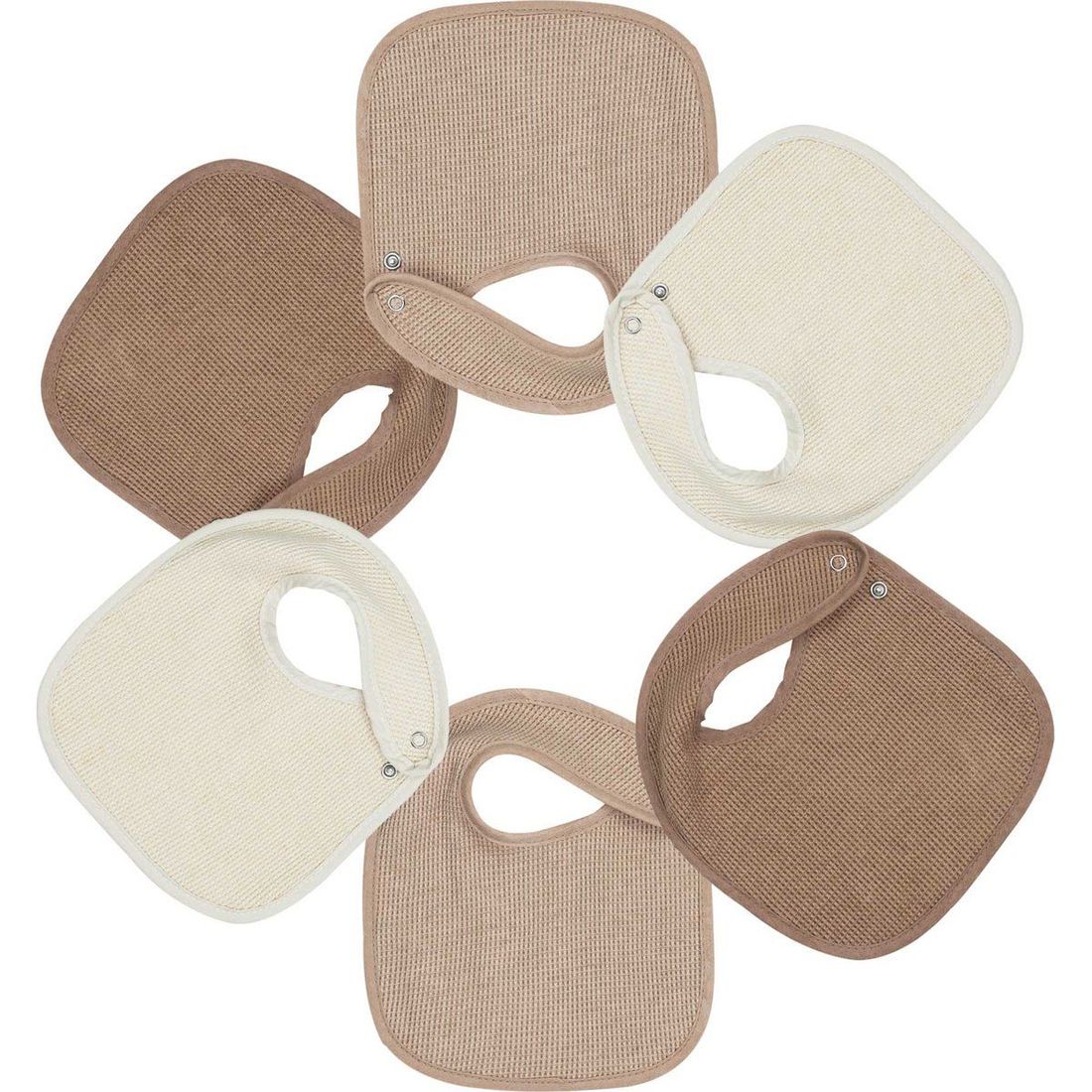 Lot de 6 bavoirs de naissance Nid d'abeille Beige-Choco (Trois Kilos Sept) - Couverture