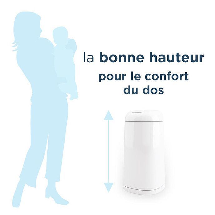 Poubelle à Couches Dress Up + 1 Recharge - Laquée Blanche (Angelcare) - Image 4