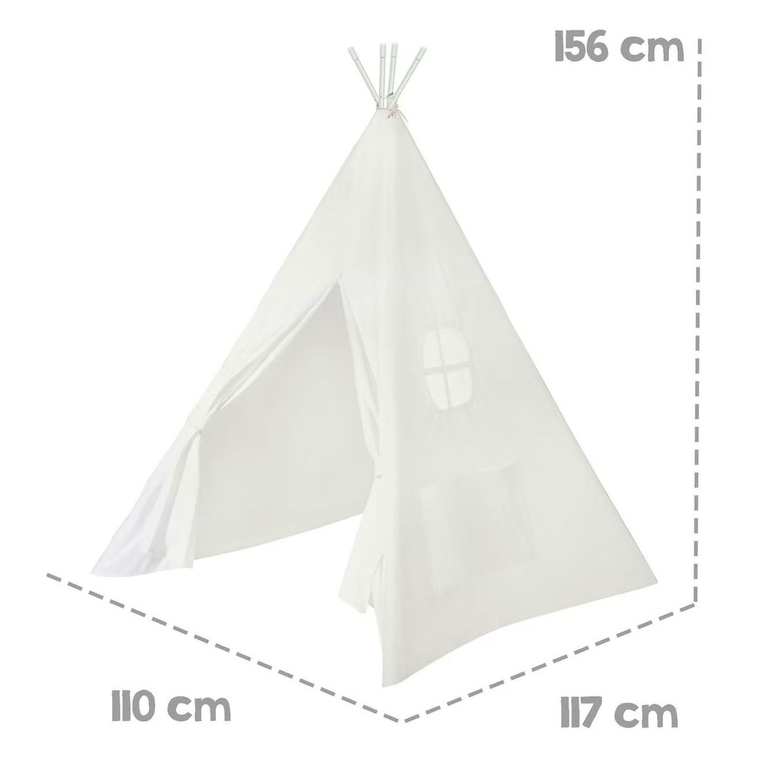 Tente De Jeu Indienne Tipi + Sac De Transport Blanc Cassé / Beige (Roba) - Image 3