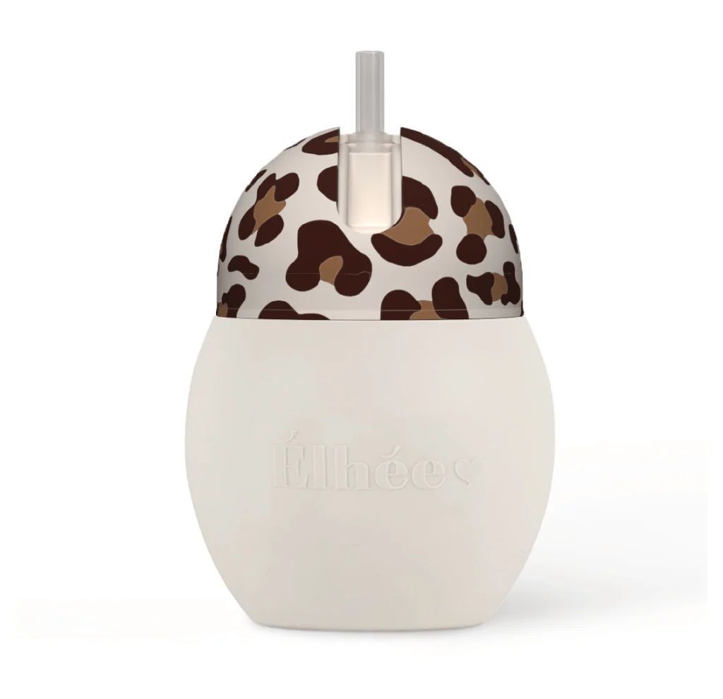 Tasse à paille lestée léopard 240 ml | Graouu 9m+ | Coconut (Elhée) - Couverture