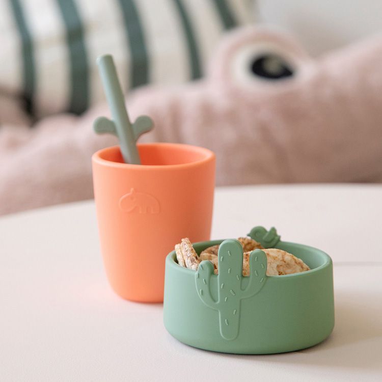 Lot de 2 bols en silicone Lalee sable et vert (Done by deer) - Image 3