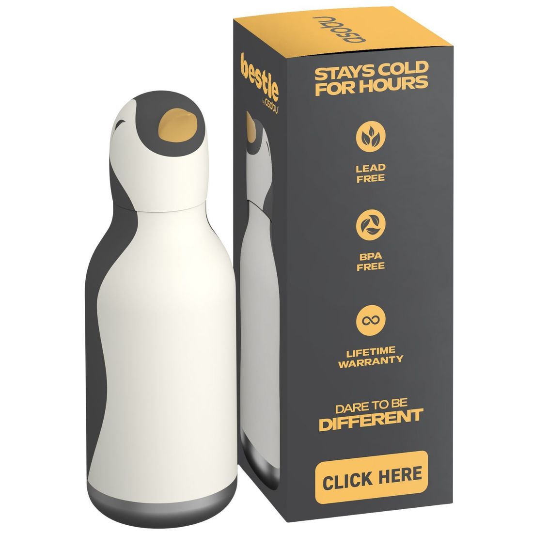 Gourde isotherme Bestie Pingouin (460 ml) (Asobu) - Image 7