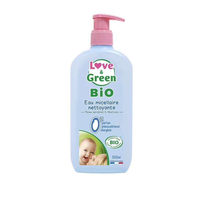 Eau micellaire nettoyante bio - 500ml - Bleu (Love & Green) - Image 1