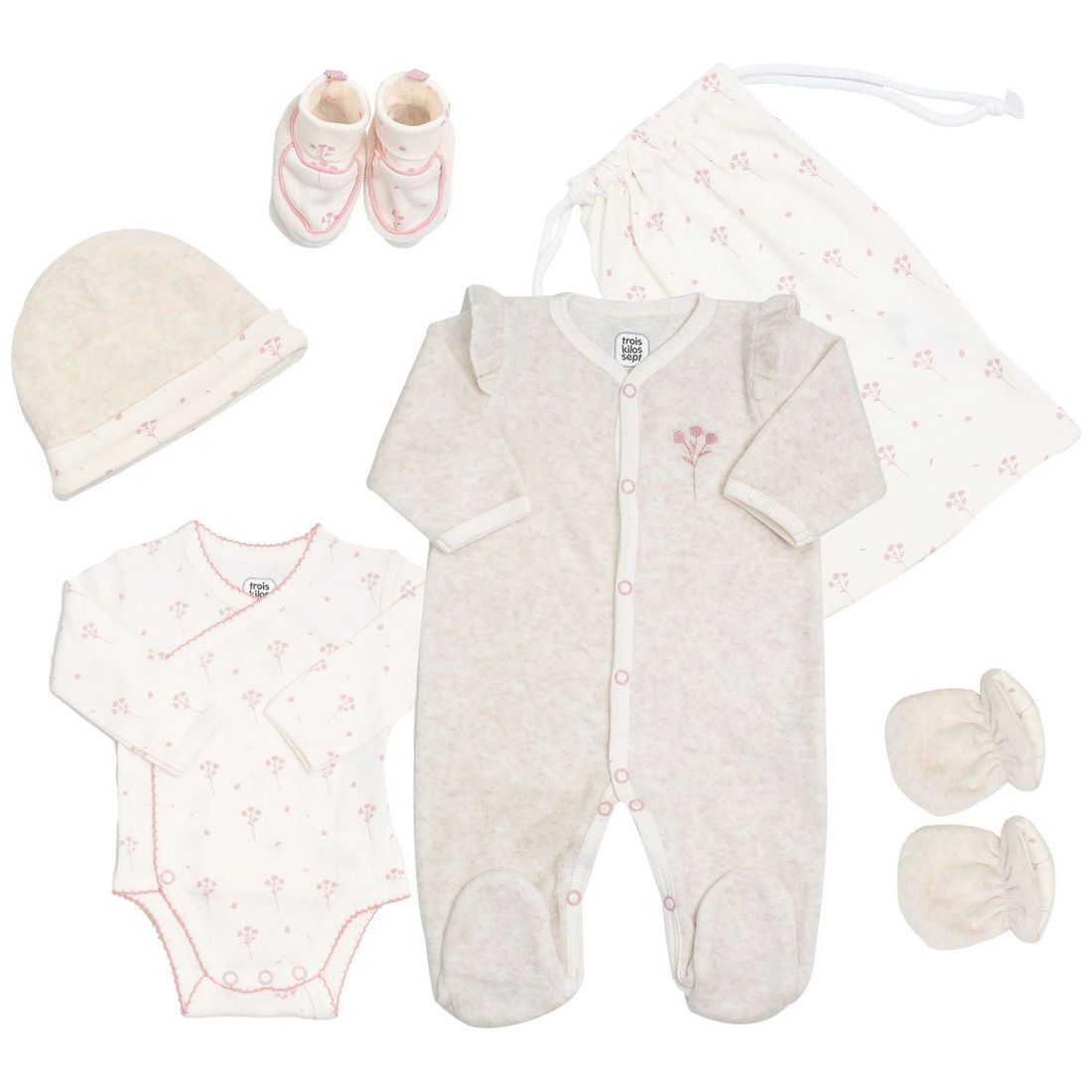 Kit de naissance Floral 6 pièces (1 mois) (Trois Kilos Sept) - Couverture
