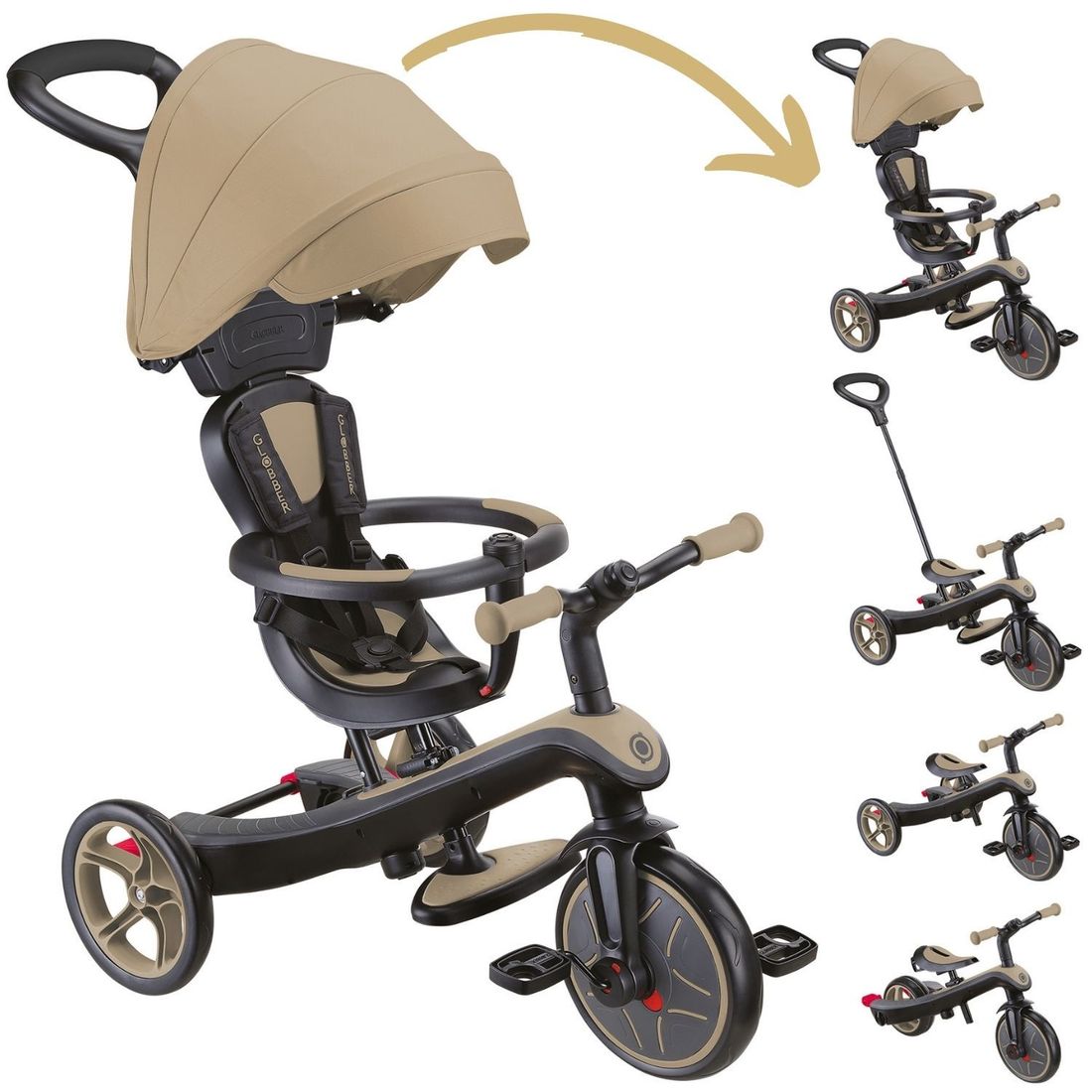 Tricycle évolutif Explorer 4 en 1 V2 Sable (Globber) - Couverture