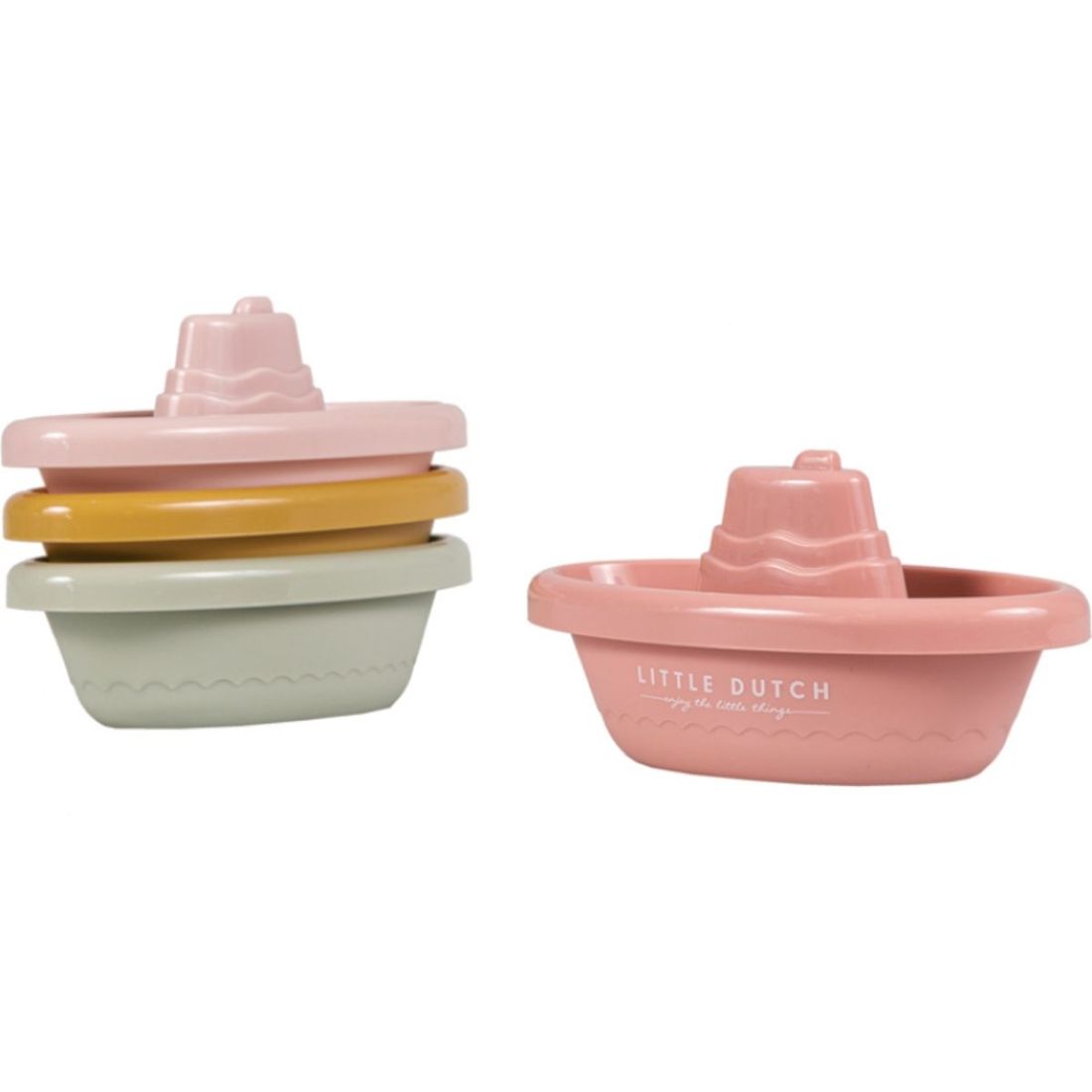 Bateaux de bain à empiler rose (Little Dutch) - Image 6