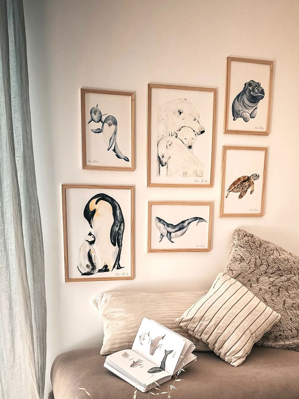 Affiche famille pingouin aquarelle pour chambre bébé et enfant (Les Aquarelles de Marlène) - Image 5