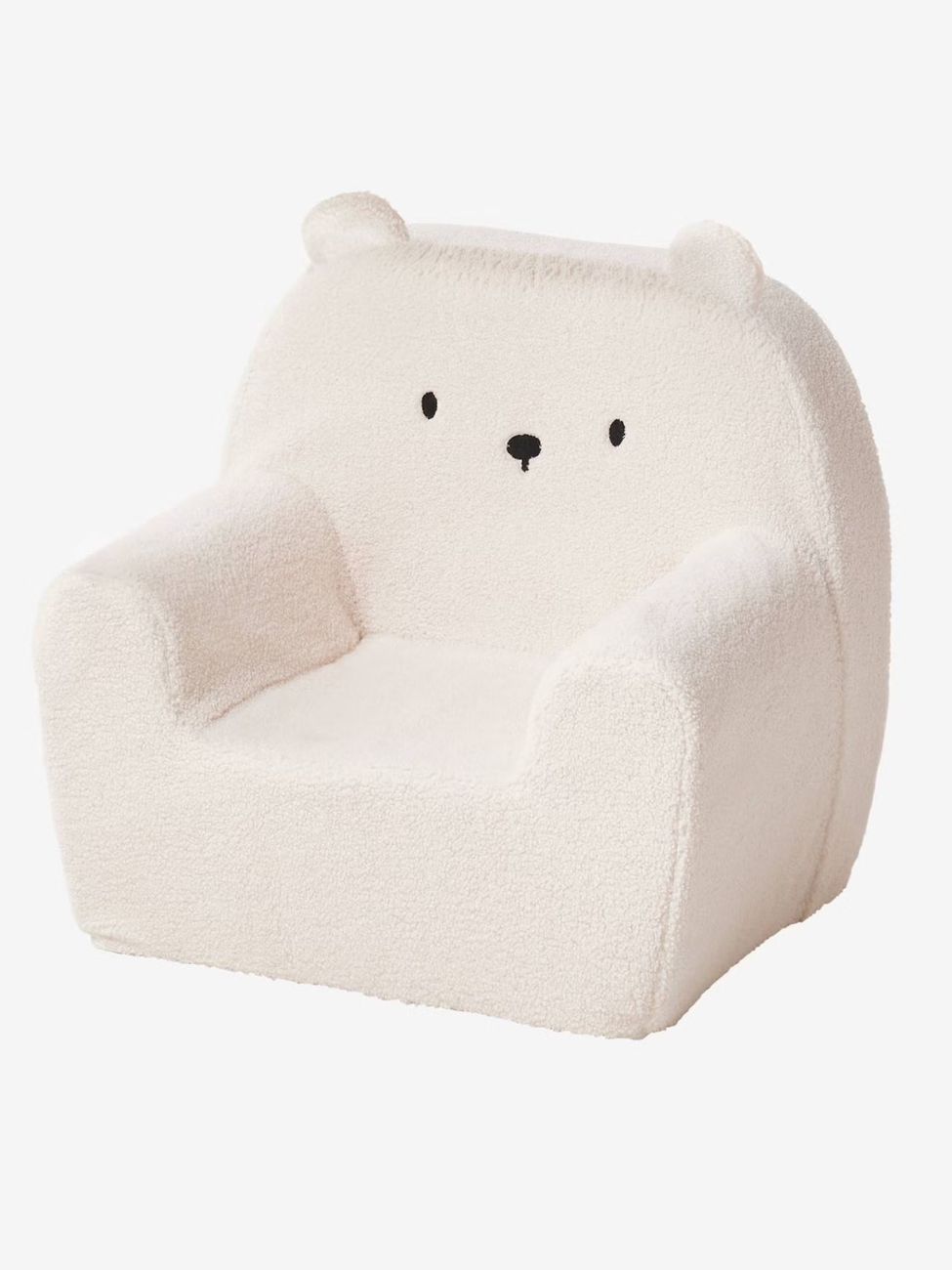 Fauteuil en mousse et sherpa Ourson écru (Vertbaudet) - Couverture