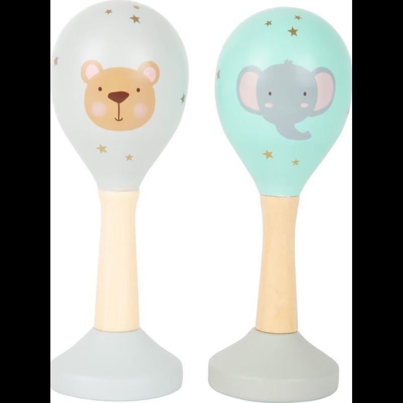Lot de 2 maracas pastel avec socle (Legler) - Image 1