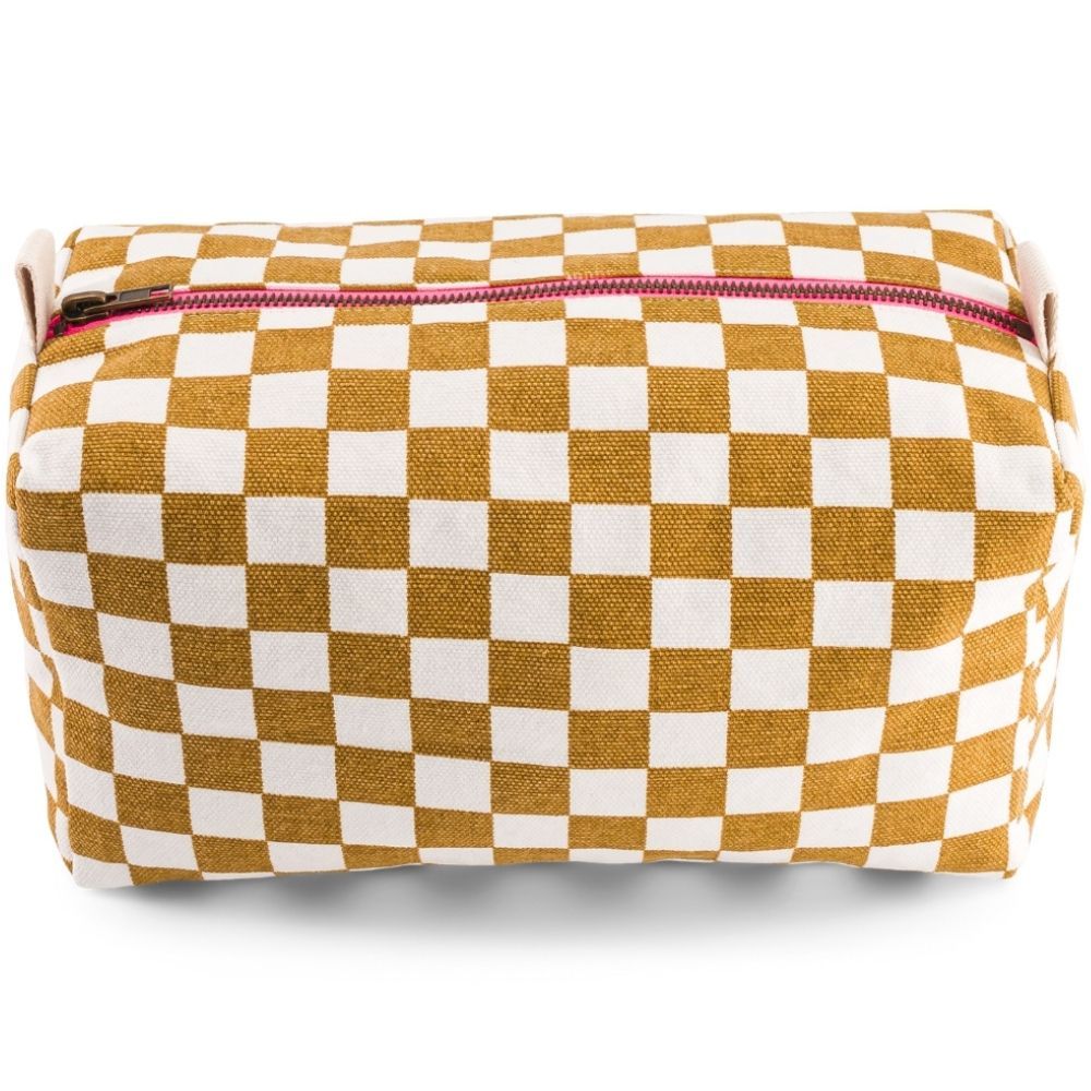 Trousse de toilette Vic damier caramel (Rose in April) - Image 1
