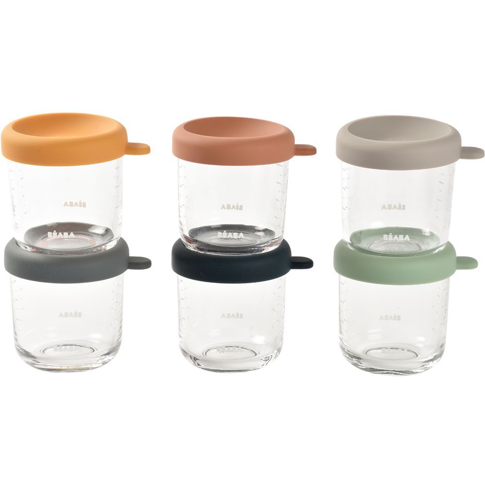 Coffret 6 portions verre sunrise color mix (250 ml) (Béaba) - Image 1