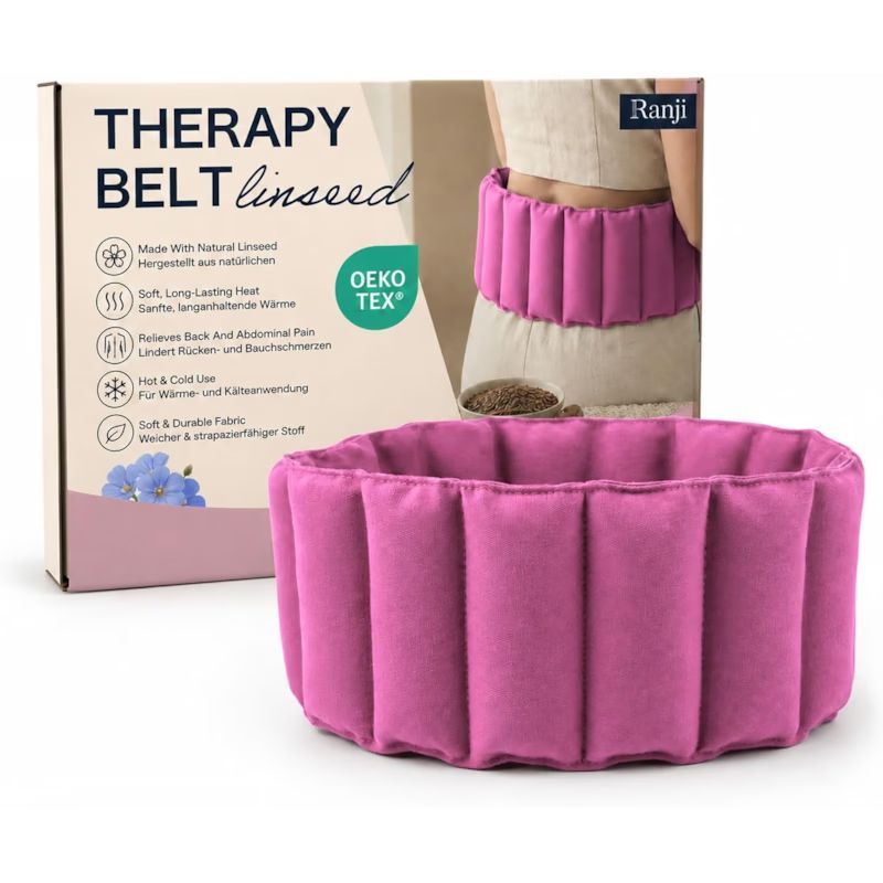 Ranji bouillotte ceinture micro-ondes graines de lin ajustable 102 x 17 cm rose (Ranji) - Couverture