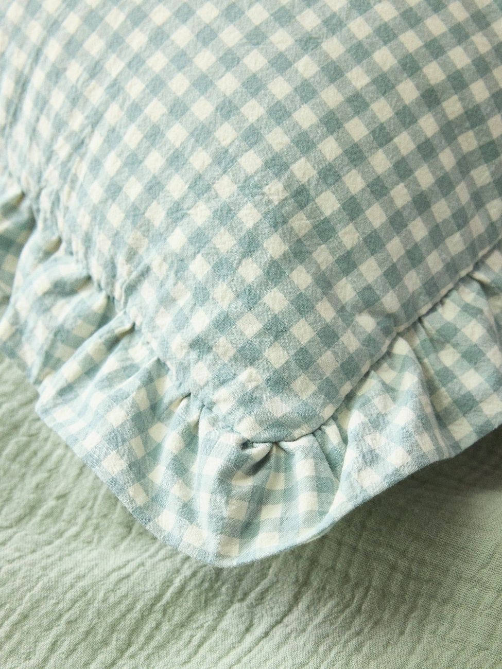 Coussin "Amour" imprimé vichy (Cyrillus) - Image 2