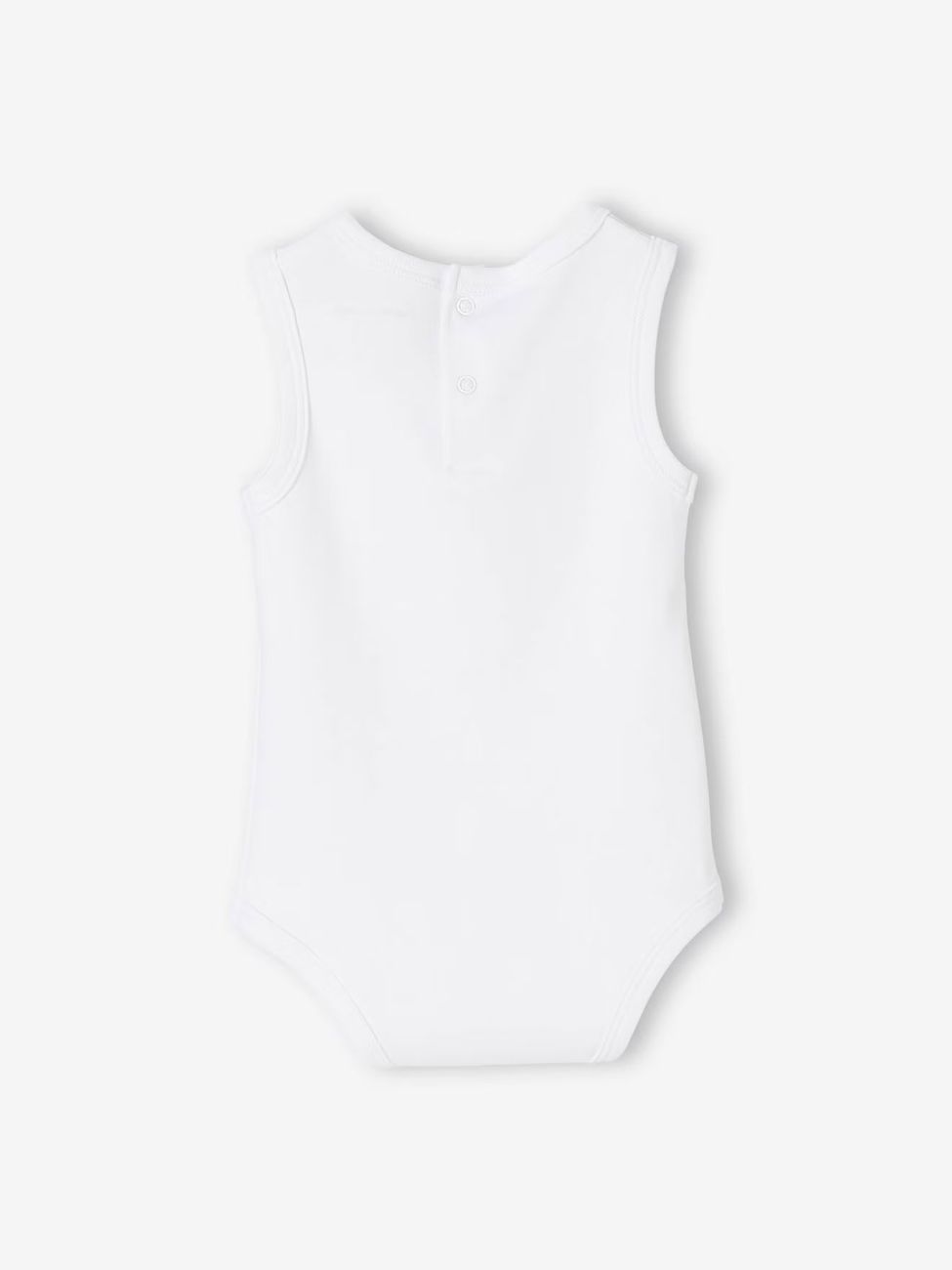 Lot de 5 bodies débardeur bébé en interlock BASICS lot blanc (Vertbaudet) - Image 2