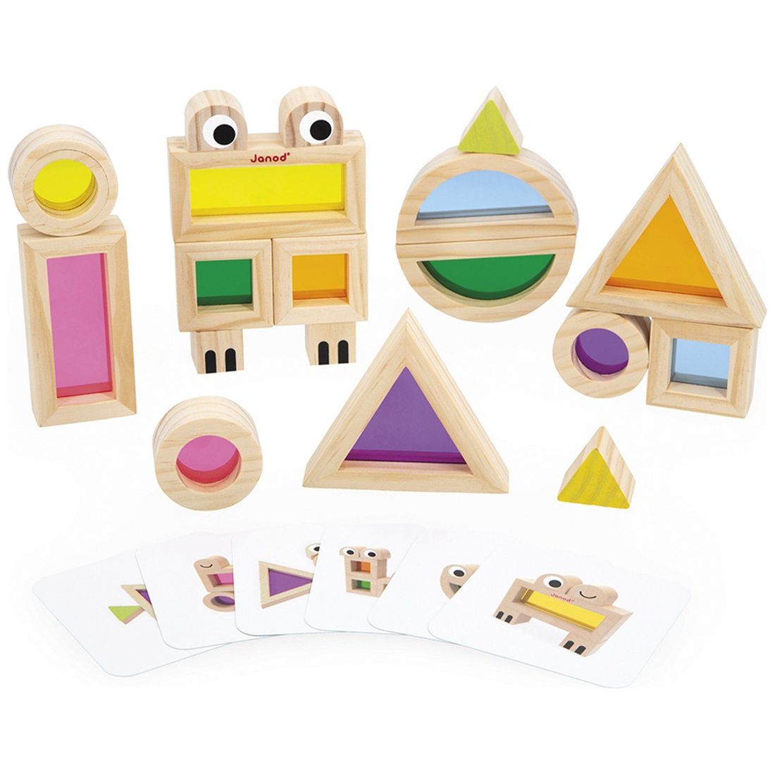 Jeu sensoriel Blocs translucides (18 pièces) (Janod) - Image 1