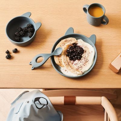 Coffret repas en silicone Vivi Rabbit Whale Blue (4 pièces) (Liewood) - Image 3