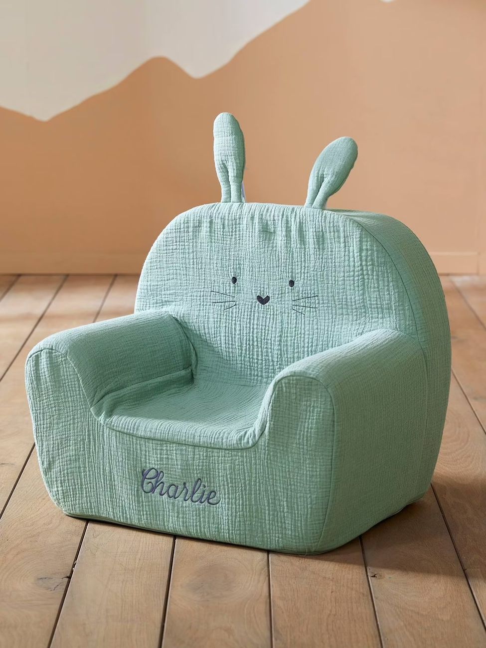 Fauteuil en mousse personnalisable Lapin vert (Vertbaudet) - Image 1